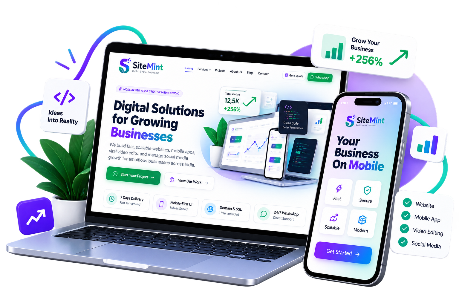 SiteMint Web and Mobile App Development Showcase